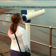 Picture Of Girl Looking Through Telescope