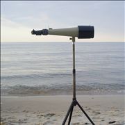 Picture Of Old Telescope On Beach